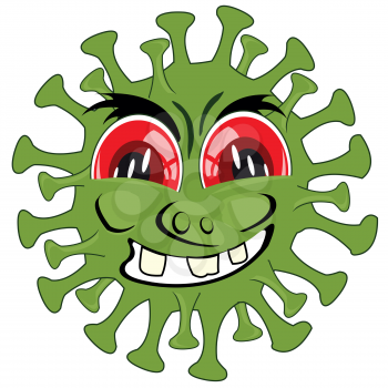 Cartoon to infections coronavirus on white background is insulated