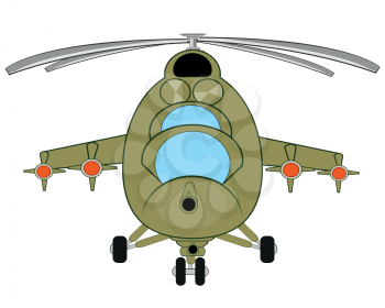 Military helicopter type frontal on white background is insulated