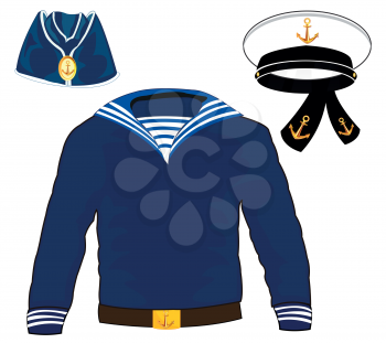 Form of the sailor of the north fleet on white background is insulated