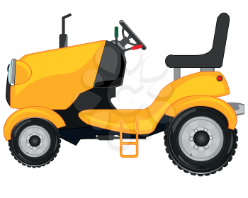 Vector illustration cartoon transport facility mini tractor for garden