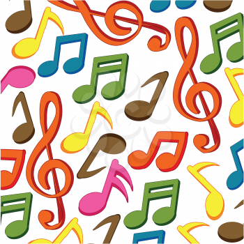 Vector illustration of the decorative pattern from music notes