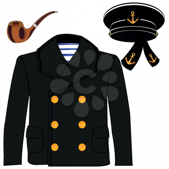 Form of the military sailor on white background is insulated