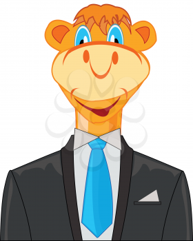 Camel in suit on white background is insulated