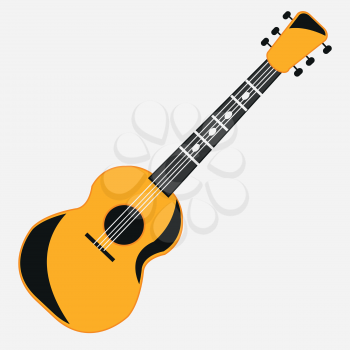 Music instrument guitar on white background is insulated