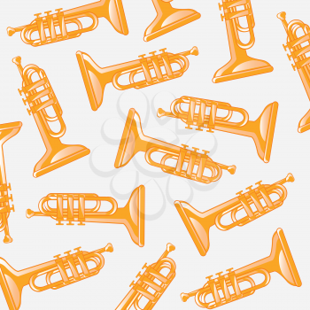 Pattern from music instrument pipe on white background