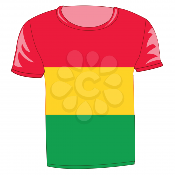 T-shirt flag bolivia on white background is insulated