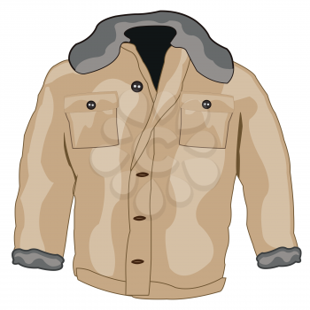 Warm male jacket of the sand colour