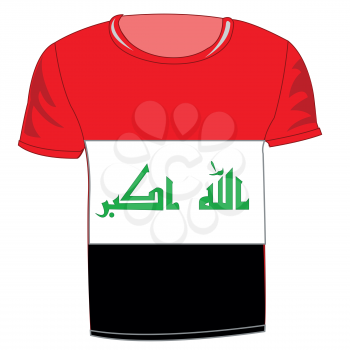 T-shirt flag Iraq on white background is insulated