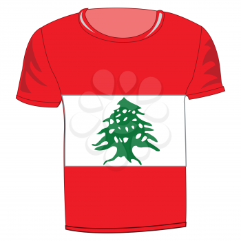 T-shirt flag Lebanon on white background is insulated