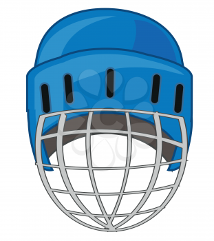 Helmet for hockey on white background is insulated