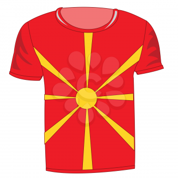 T-shirt with flag Macedonia on white background is insulated