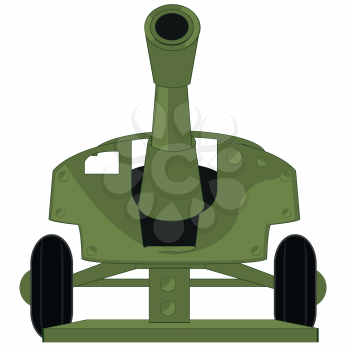 Vector illustration of the artillery weapon gun type frontal
