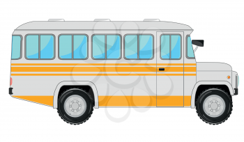 Vector illustration of the old-time bus type from the side