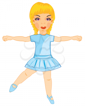 Vector illustration of the girl of the teenager concerning with ballet
