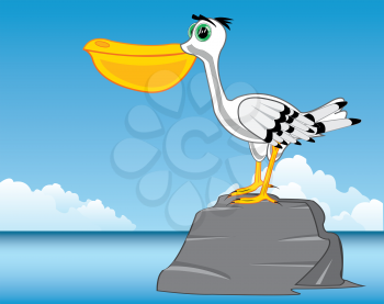 Vector illustration of the bird pelican on background epidemic deathes