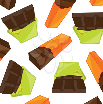 Vector illustration of the decorative pattern from chocolate bars on white background