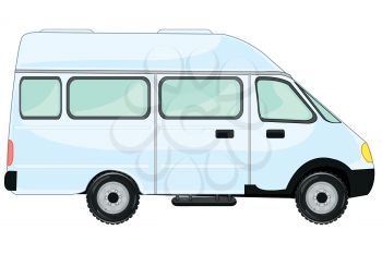 Vector illustration of the white car with salon of the mark gazelle
