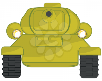 Military technology tank type frontal on white background is insulated