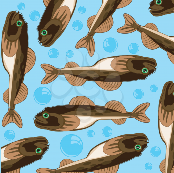 Vector illustration of the decorative fish pattern goby