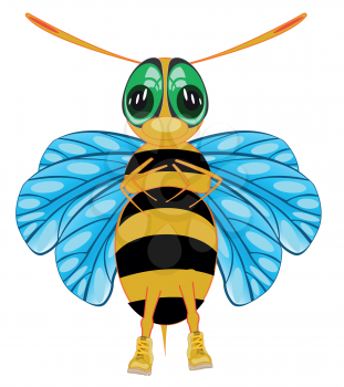 Vector illustration insect bee cartoon on white background
