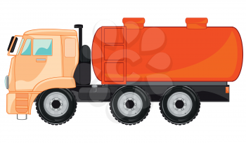 Vector illustration of the car gasoline tanker with tank fuel
