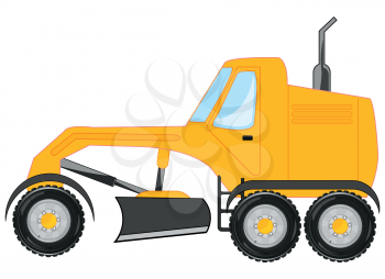 Vector illustration of the cartoon of the road technology grader
