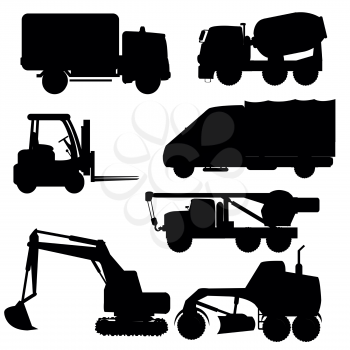Vector illustration silhouette transport facilities of the special purpose