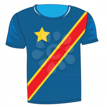 T-shirt flag Kongo - Kinshasa on white background is insulated