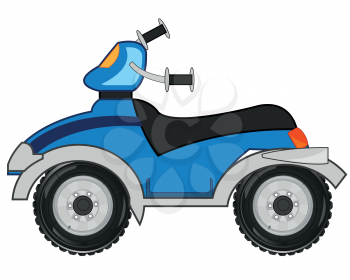 Vector illustration of the cartoon four wheel motorcycles quad bikes