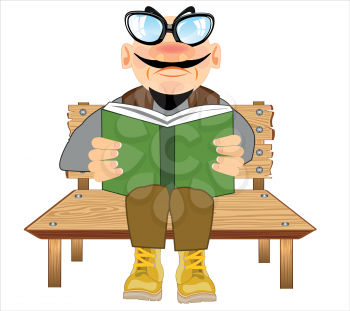 Vector illustration fashionable men with book in hand