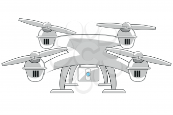 Air drone quadcopter with two screws and camera for removal