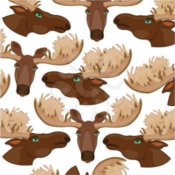 Vector illustration of the decorative pattern of the portrait animal moose