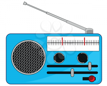 Vector illustration old radio on white background is insulated