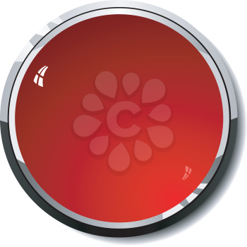 Royalty Free Clipart Image of a Close-Up of a Red Button