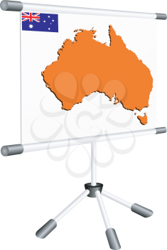 Royalty Free Clipart Image of a Slide Show Screen With a Map of Australia