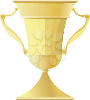 Royalty Free Clipart Image of a Gold Cup With Handles