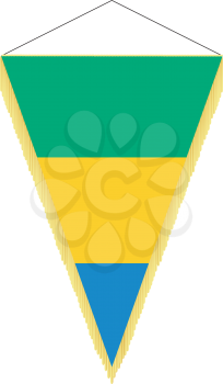 Royalty Free Clipart Image of a Pennant with a Flag of Gabon