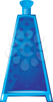 Royalty Free Clipart Image of a Blue Beaker on a White Background