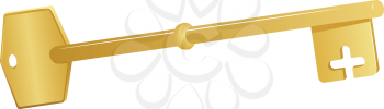 Royalty Free Clipart Image of a Closeup of a Golden Key