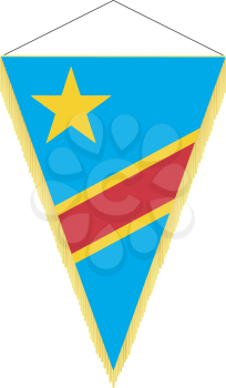 Royalty Free Clipart Image of a Pennant With the Democratic National Flag