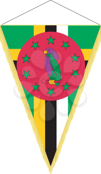 Royalty Free Clipart Image of a National Flag With an Emblem Representing Dominica