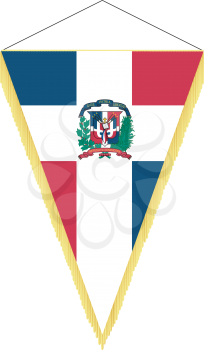 Royalty Free Clipart Image of a Pennant of Dominican Republic