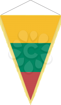 Royalty Free Clipart Image of a pennant With the National Flag of Lithuania 