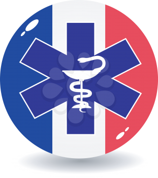Royalty Free Clipart Image of a Medical Icon Symbol For France