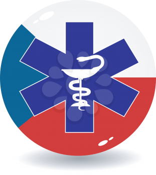 Royalty Free Clipart Image of a Logo for the National Medicine of Czech