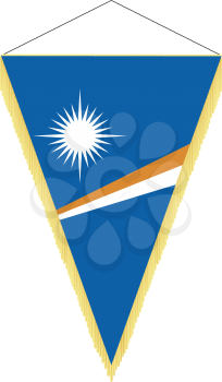 Royalty Free Clipart Image of a Pennant With a Design of Marshall Islands