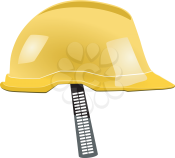 Royalty Free Clipart Image of a Yellow Helmet With a Ladder
