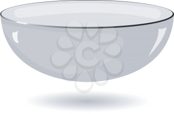 Royalty Free Clipart Image of a Metal Bowl on a White Background