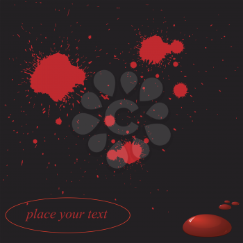 Royalty Free Clipart Image of a Dark Background With Red Blotches and a Area For Text