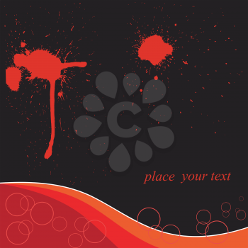 Royalty Free Clipart Image of a Black Background With Red Splotches